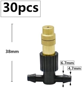 15-250Pcs Drip Irrigation Misting Brass Nozzle Garden Spray Cooling Parts Copper Sprinkler with Thread Barb Tee Connector(38mm30pcs) - Image 2