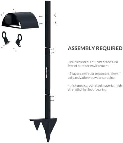 Garden Hose Holder Freestanding for Outside With Tool Storage Heavy Duty 2MM Carbon Steel (Deep Grey, Without Faucet) - Image 5