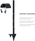 Garden Hose Holder Freestanding for Outside With Tool Storage Heavy Duty 2MM Carbon Steel (Deep Grey, Without Faucet) - Image 5
