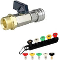 1/4" Brass Quick Connect Nozzle Set, Pressure Washer Hose Adapter with Adjustable Valve for Car Wash(M22 14mm) by Unknown