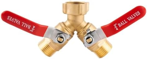 Hose Splitter 2 Way Heavy Duty Brass Garden Outdoor Full Flow Connector,Y Valve 3/4 Inch GHT Thread by Unknown