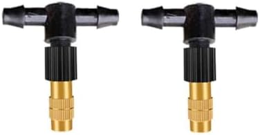 Adjustable Flow Brass Spray Nozzle + Connector Drip Irrigation Nozzle Outdoor Botanical Garden Courtyard Greenhouse Cooling Spray System 50pc Copper Nozzle + 4/7 tee by Unknown