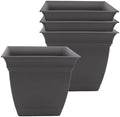 The HC Companies Eclipse Square Planter Pot, 8 Inch, Warm Gray, 4-Pack by TheHCCompanies
