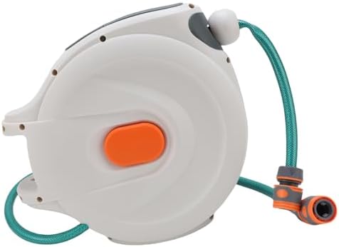 Generic Retractable Garden Hose Reel, Auto Rewind Any Length Lock Flexible Water Hose, Heavy Duty Outdoor Reel with High Pressure Sprayer Nozzle, for Car Washing and Garden Irrigation (20m) - Image 4