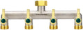 Brass Garden Faucet Splitter, 4-Way Hose Splitter with 4 Extended Metal Handles, Outdoor Hose Divider, Heavy Duty Nickel Plated, GHT 3/4-Inch Heavy Duty Hex Female Inlet and 3/4-Inch Male Outlet by TSGOHNL
