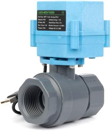 U.S. Solid WiFi Smart Motorized Ball Valve 1 inch NPT for Water Control & Irrigation, 2 Way PVC Electric Valve, USB Powered, LED Status Indicator, Flow Direction Window, Remote On/Off Control - Image 2