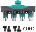 Hose Divider, 4-Way Hose Divider, 4-Way Heavy Duty Water Valve for Tap, 4 Outlets with On/Off Valve by Unknown