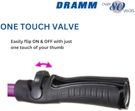 Dramm RainSelect Rain Wand – 16 Inch Aluminum Watering Wand with 9-Pattern Adjustable Spray Head & One Touch Thumb Control Valve – Garden Hose Wand for Containers, Raised Beds – Berry - Image 5