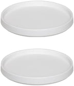 2 Pack Plant Water Catcher Tray - 7 Inch Ceramic Plant Saucer for Indoors/Outdoors, Round Flower Pot Saucer Plant Pot Saucer Plant Drip Trays for Potted Plants Drainage(Frosted White) by Fzfeiyy