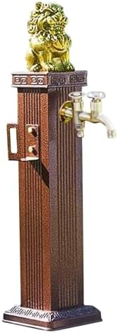 Freeze Proof Outdoor Faucet,Garden Water Column with Unique Design Brass Faucets,Outdoor Spigot with Garden Hose Holder Freestanding,Water Spigot Extender, Garden Tub Faucet(Red,69cm/27in) by Unknown
