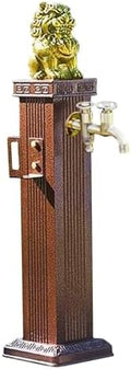 Freeze Proof Outdoor Faucet,Garden Water Column with Unique Design Brass Faucets,Outdoor Spigot with Garden Hose Holder Freestanding,Water Spigot Extender, Garden Tub Faucet(Red,69cm/27in) by Unknown