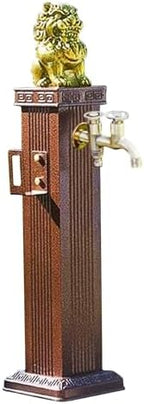 Freeze Proof Outdoor Faucet,Garden Water Column with Unique Design Brass Faucets,Outdoor Spigot with Garden Hose Holder Freestanding,Water Spigot Extender, Garden Tub Faucet(Red,69cm/27in) by Unknown