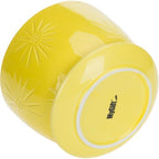 MyGift 7 Inch Yellow Ceramic Planter Pot with Sunburst Design & Saucer - Image 6