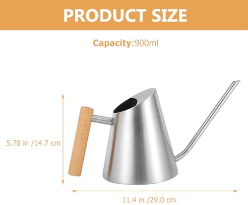 Operitacx Small Indoor Watering Can with Long Spout 900ml Metal Watering Pot for Succulent and Flower Plants for Indoor Gardening and Houseplants - Image 2