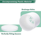 D'vine Dev 2-Pack White Plastic Planters with Saucers, 12 in, 74-Z-P-1 - Image 4
