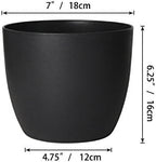 T4U 7 Inch Plastic Self Watering Planter with Water Level Indicator Black Set of 4, Modern Decorative Planter Pot for All House Plants, Flowers, Herbs, African Violets, Succulents - Image 5