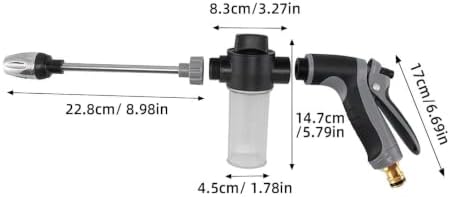 High Pressure Garden Hose Nozzle with 360° Rotating Nozzle 4 Spray Patterns for Car Detailing. Hydraulic Boosting for Tough Stains. - Image 2