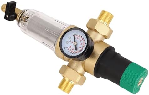 1in DN25 Water Pressure Regulator, Brass Pressure Reducer, Home Regulator with Backwash Filter & Meter Fittings, Ideal for RV Travel Trailer Water Hose - Image 2