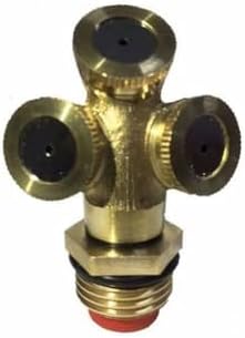 1/2"（DN15） Brass Mist Nozzle Thread Mist Nozzle for Lifting Garden Bed Backyard Outdoor Cooling System（Pack of 5） Three-Jet Spray Head with Filter 5pcs - Image 2