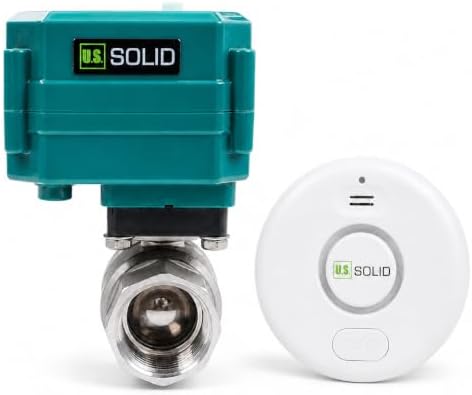 1/2" Smart SS304 Motorized Ball Valve + WiFi Water Leak Alarm by USSolid