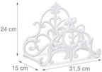 Relaxdays Antique Hose Holder, Cast Iron, Vintage Look, Wall-Mounted, HxWxD: 24 x 31.5 x 15 cm, Garden Hose Hanger, White, 10020617_49 - Image 4