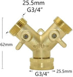 Garden Tap Splitter Brass Garden Hose Splitter 2 Way Tap Y Type Watering Connector Garden Tap for Outdoor Faucet for Outdoor (D) - Image 3