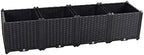 Hershii Rectangular Deepened Garden Raised Bed Kits Plastic Plant Containers Indoor Outdoor Vegetables Herbs Flowers Growing Planter Box - Black - 61.41 X 15.35 X 14.96 Inches - Image 2