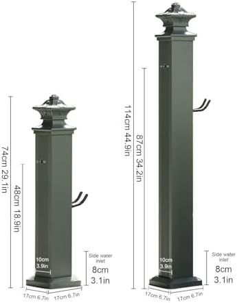 Freestanding Vertical Square Garden Water Column, Floor Mounted Faucet, Hose Holder, Frost Free Hydrant for Irrigation and Watering(74cm/29.1in) - Image 6