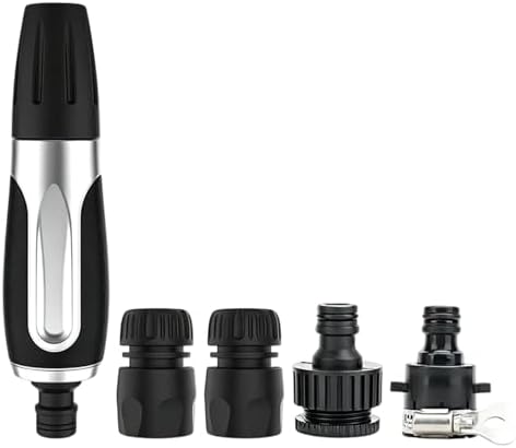 Upgraded Heavy Duty High Pressure Hose Nozzle, Trigger Control Adjustable Spray Rubber Non Slip Grip Universal Fit Garden Hose Nozzle, Rust Proof Hose Sprayer Nozzle for Car Garden Patio Bathing (A) by Unknown
