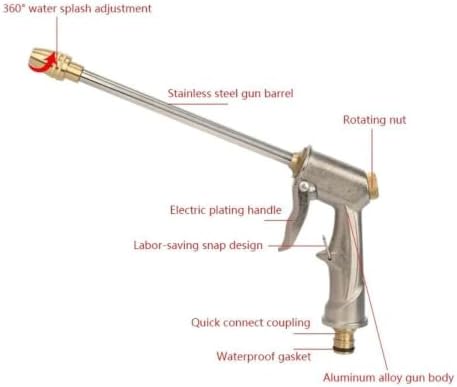 Garden Irrigation Hidrolimpiadora Metal Sprinkler Hose Nozzle Adjustable High Pressure Water Gun Wash Lances Foam(Golden Gun) - Image 4