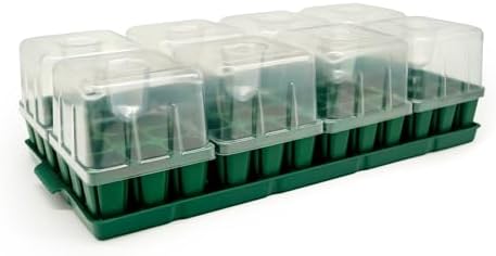 Vego garden 8 Pack Standard Seedling Trays with Seedling Tray Lids and 10" x 20" Bottom Watering Trays Seedling Suite by VegoGarden