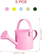 Homoyoyo 5pcs Kids Metal Watering Can Indoor Plants Children Small Watering Cans Iron Sprinkling Kettles for Gardening Home Plants Kids Pot Metal Creative Assorted Colors 6. 29x2. 95x2. 95 Inches - Image 2