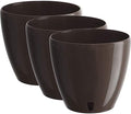 Gardenera 8.8" Deco Self Watering Pots for Indoor Plants in Shade (Set of 3) - Decorative Flower Pot with Water Level Indicator and Drainage Cartridge for All House Plants, Flowers and Herbs by Gardenera