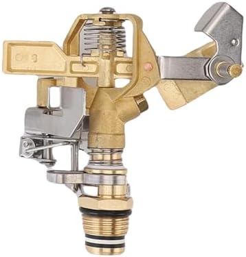 Jiawu Garden Sprinkler, 49FT Spray Distance 360° Rotation Adjustable Angle Lawn Sprinkler, Spike Base with Brass Nozzle Aluminum Base for Yard Orchard - Image 7