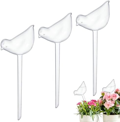 M METERXITY 3-Pack Plant Watering Globes, 9.8 Inch Plastic Bird Shape Self Watering Planter Insert for Indoor/Outdoor Pots, Self Water Devices Decorative Garden Stake [Transparent] by MMETERXITY