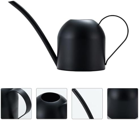 Ciieeo 500ml Black Metal Watering Can with Long Spout, Stainless Steel Watering Pot for Garden and Indoor Plants, Vintage Style Gardening Tool for Flower and Vegetable Care - Image 6