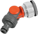 GARDENA Angled Tap Connector: Connector for 26.5 mm (G3/4 Inch) taps with 33.3 mm (G1 Inch) threads and 21 mm (G1/2 Inch) taps with 26.5 mm (G3/4 Inch) threads, rotates and swivels, packaged (2999-20) - Image 2