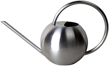 Long Nozzle Watering Can 1000ml Stainless Steel Metal European Plant Pot Sprinkler with Handle for Garden Household Tool (Color : Silver) by Unknown