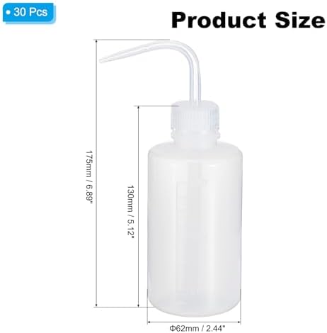 PATIKIL 30pcs 250ml Wash Bottle Plastic Squeeze Bottle Narrow Mouth Clear - Image 2