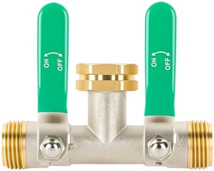 Love Is War 2 Way Garden Hose Splitter, 3/4" GHT Thread Brass Faucet Splitter with Long Easy-Turn Handles, Outdoor Water Connector for Lawn Irrigation by Unknown