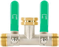 Love Is War 2 Way Garden Hose Splitter, 3/4" GHT Thread Brass Faucet Splitter with Long Easy-Turn Handles, Outdoor Water Connector for Lawn Irrigation by Unknown