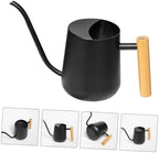Stainless Steel Watering Pot 1000ml with Wood Handle Black - Image 7