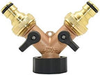Pipe Fittings Brass 2-Way Garden Faucet Female Thread 3/4 Y Irrigation Valve Manifold Quick Connector Garden Hose Manifold 1 Set (Color : BSP) - Image 5