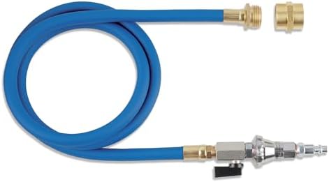 TOPRING Long Hose 45 PSI Air Compressor Water Blow Out Adapter, RV Winterizing Kit with male and female GHT connectors and Preset Air Pressure Regulator (Blue) by TOPRING