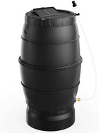 45 Gallon Rain Barrel with Stand for Gutter Rainwater Collection, BPA-Free Water Storage Barrel with Mesh Screen, Spigot and Overflow Valve for Garden Watering and Outdoor Use by EJWOX