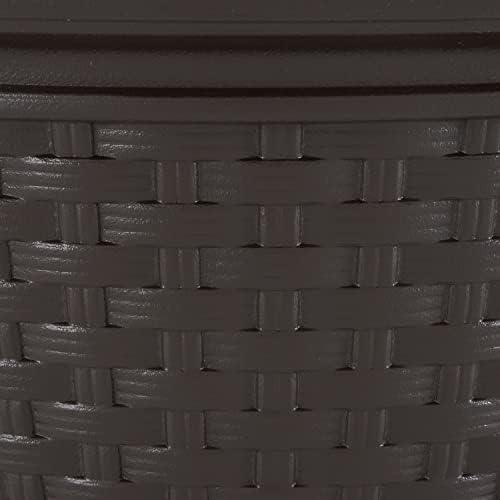 Suncast 4 Pack Wicker Hose Pot, Decorative Resin Garden Hose Storage, 100ft 5/8in Standard Vinyl Hose Capacity with 4 Drain Holes, 18in x 12in, Java - Image 7