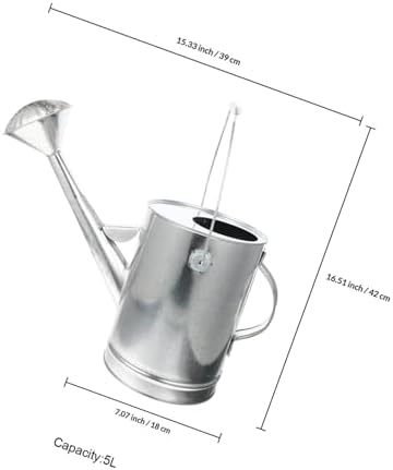 Toddmomy Vintage 5l Galvanized Watering Can Long Spout Sprinkling Pot for Indoor Outdoor Gardening Plant Watering Tool - Image 2
