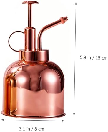 DOITOOL Vintage Stainless Steel Plant Mister with Pump Succulent Watering Bottle for Indoor Gardening Comfortable Grip and Easy Press Trigger Rose Gold Watering Can for Small Plants - Image 6