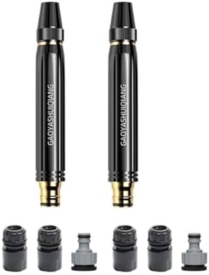 High Pressure Hose Nozzle, Adjustable Water Spray Gun with 3 Spray Modes, Metal Garden Hose Sprayer for Car Wash, Plants Watering, Patio, Floor & Outdoor Cleaning(2PCS) by Unknown