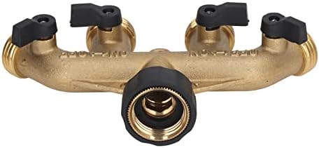 4 Way Water Splitter, Brass Ball Valve Distributor, Water Hose Manifold, for Garden Watering Agricultural Irrigation Car Washing - Image 4